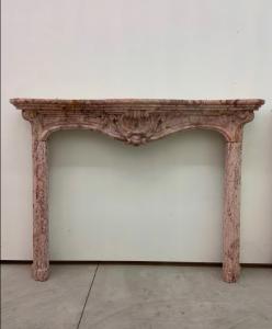 Antique Italian fireplace in pink marble